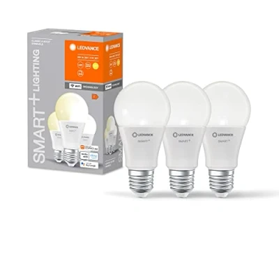Bild av LEDVANCE smart LED lampa med WiFi teknik, E27 bas, matt optik ,Varmt vitt (2700K), 806 Lumen, ersätter 60W belysningsmaterial dimbar, 3 Pack