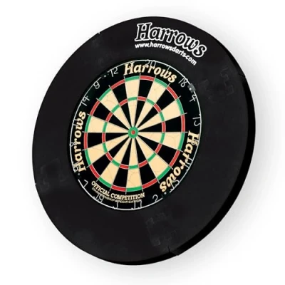 Bild av Harrows 4 delad darttavla surroundskydd det ultimata väggskyddet för dartpilar hemma (svart)