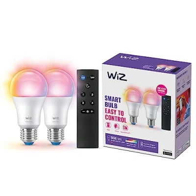 Bild av WiZ A60 LED matt WiFi E27 8,5W RGBW Fjärrkontroll uppsättning om 2