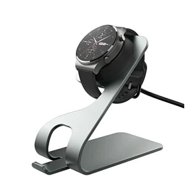 Bild av MoKo Laddare kompatibel med Huawei Watch GT 2 Pro, 3/GT 3 Runner, 3/3 D, laddningsstation i aluminiumlegering USB laddningskabel 150 cm, grå