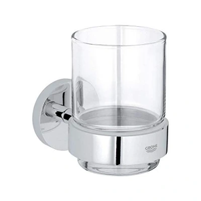 Bild av GROHE Essentials, Transparent, Monokromatiskt, Glas, Single, Väggmonterad, Rund