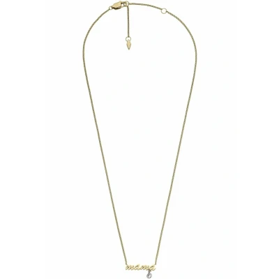 Bild av FOSSIL Halsband för kvinnor Sadie Name Necklace tvåfärgad kedja av rostfritt stål, längd: 406 mm 60 mm, bredd: 19,5 höjd: 9 JF04431998, Length: 406mm+60mm, Width: 19.5 Height: 9mm,