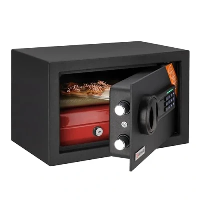 Bild av Brihard Home elektroniskt kassaskåp kompakt för hemmet 20 x 31 cm digitalkodat kassaskåp, LED reptålig finish