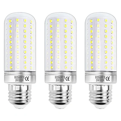 Bild av HZSANUE E27 LED Majs Glödlampor 26W, 6000K Dagsljus Vit, 2900LM, Edison Skruv Glödlampor, 200W Motsvarande Glödande, 3 pack