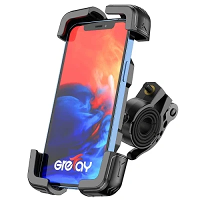 Bild av Grefay Mobiltelefonhållare, Motorcykel Mobiltelefonhållare Universal 360 Rotation Scooter för iPhone 13 Pro, 12 Pro Max Mini, 11 Max, Xs XR, X, 8, 7, 6S, Samsung Huawei Smartphone