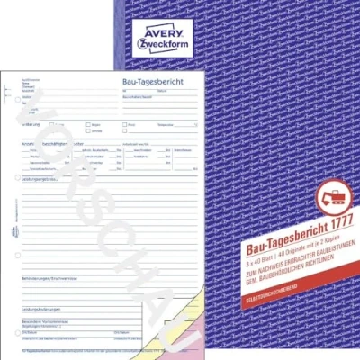 Bild av Avery 1777, Rosa, Vit, Gul, Kartong, A4, 210 x 297 mm, 40 sidor, 3 styck