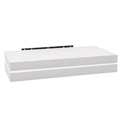 Bild av WOLTU 2 x vägghyllor väggbord bokhylla hyllor för dekoration av MDF trä, set om hängande vit, 70 23 3,8 cm RG9369 ws