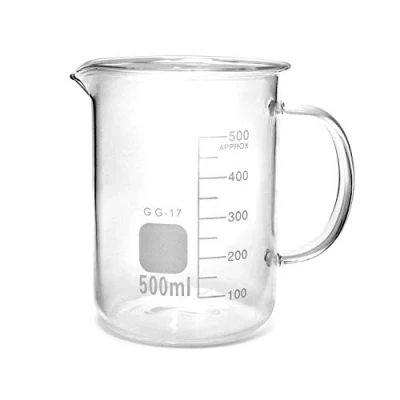 Bild av QWORK® 500 ml bägare mugg med handtag, mätkopp i borsilikatglas