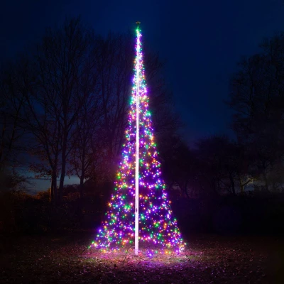 Bild av Fairybell LED julgran Flaggstångsbelysning 8 meter 1500 lampor Flerfärgad