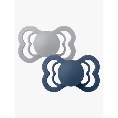 Bild av BIBS Supreme Napp 2 pack Silikon Stl 1 Symmetrisk, Cloud/Steel Blue