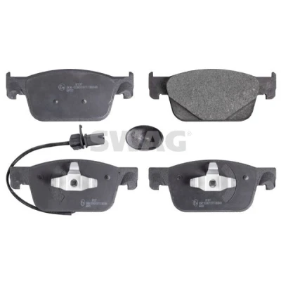 Bild av SWAG 30 91 6962 Jeu de plaquettes frein Essieu avant contact signal d&#039;usure inclus avec clip piston AUDI: A4 B9 Avant, Berline