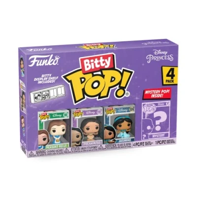 Bild av Funko Bitty Pop! Disney Princess Peasant Belle, Pocahontas, jasmin och en överraskande minifigur 2,2 cm (0,9 tum) samlarobjekt stapelbar displayhylla ingår presentidé
