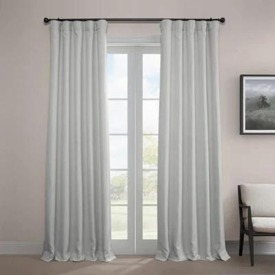 Bild av HPD Half Price Drapes Texturerade mörkläggningsgardiner i konstgjort linne för sovrum, 1 längd, gardiner vardagsrum, heminredning, 127 x 213 cm (B L), vit (Oyster)