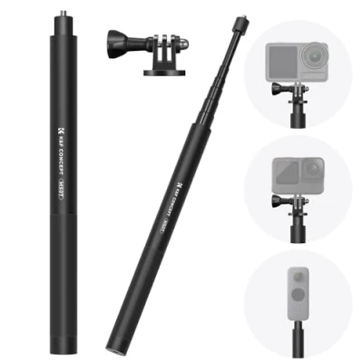 Bild av K&amp;F Concept MS07 153 cm selfiepinne, osynligt enbent stativ med GoPro adapter, expanderbar handhållen polstick monopod kompatibel Insta360 sportkamera DJI Action