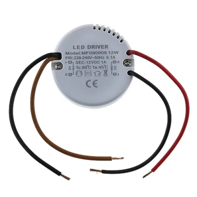 Bild av SeKi Infälld strömförsörjning rund 12 volt watt/1 ampere LED nätdel drivrutin transformator förkopplingsdon ØxH 55 x 23 mm passar i infällda burkar