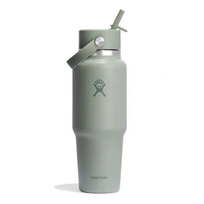 Bild av HYDRO FLASK Travel Bottle 946 ml 32 oz Isolerad rostfri vattenflaska med TempShield vakuumisolering och läckagesäker Flex sugrörslock Agave