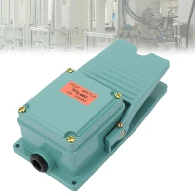 Bild av GAESHOW Fotströmbrytare, AC 250V 15A 1NO 1NC pedalomkopplare, fotbrytare, anti derapant pedal fotbrytare i aluminium, pedalbrytare TFS 402 fotkontroll