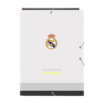 Bild av REAL MADRID UTRUSTNING 25/26 Folio mapp med 3 flikar, perfekt för barn i olika åldrar, bekväm och mångsidig, kvalitet styrka, 26 x 36,5 cm, Vit, M, Avslappnad