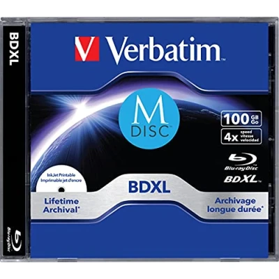 Bild av Verbatim M Disc 1 styk BD R XL 100 GB 4x printbar overflade for ink jet cd boks