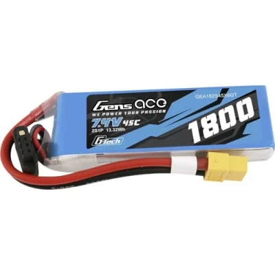 Bild av Gens ace &amp;Tattu G Tech LiPo 1800mAh 7.4V 45C 2S1P XT60 Battery