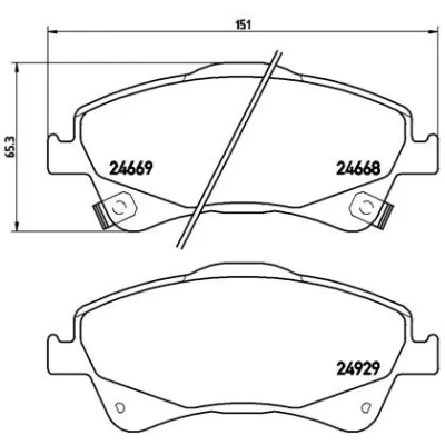 Bild av Bromsbeläggssats, skivbroms BREMBO P 83 109