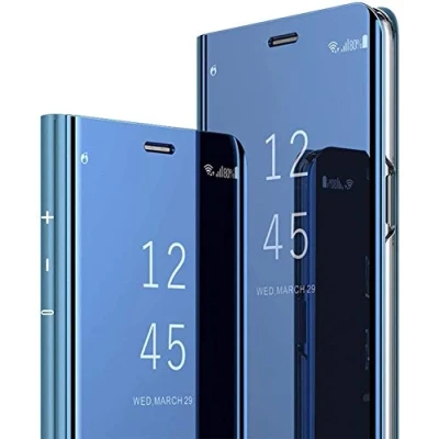 Bild av AICase fodral för Samsung Galaxy s8 Plus med flikstativ Clear View Cover Flip Case(blå)