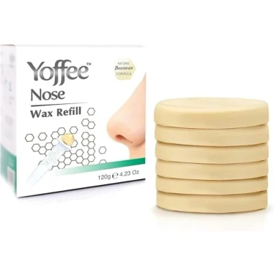 Bild av Yoffee Nose Wax Påfyllning Ekologiska Bivax Depilerings Tabletter för Näshår 6 á 20 g Snabbt och Smärtfritt Hårborttagning Kvinnor/Män Tillverkad i Spanien
