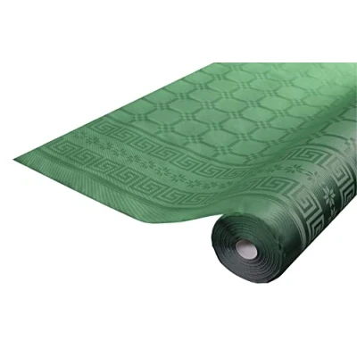 Bild av Pro Nappe Ref R480618I 12 engångsdukar damastpapper i rulle 6 m lång x 1,20 bred grangrön färg universellt elegant och klassiskt