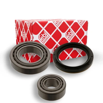 Bild av FEBI BILSTEIN 08146 Kit de roulements roue Essieu avant gauche, droit avec bague d&#039;étanchéité 73 Roulement à rouleaux coniques