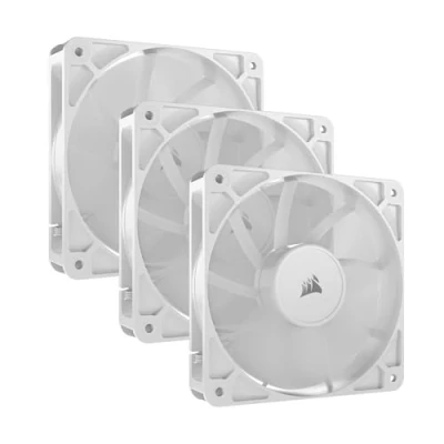 Bild av CORSAIR RS120 120 mm PWM Fläktar Daisy Chain Anslutning Lågbrusig Magnetisk Kupollager Trippelförpackning Vit