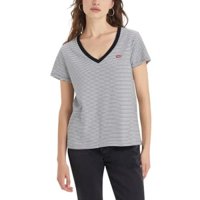 Bild av Levi&#039;s Perfect Vneck Tshirt med print, Storlek: XS, Cloud dancer