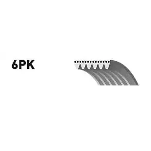 Bild av SNR CA6PK1750 Courroie Poly V 1750 6 RENAULT: MEGANE 1, CLIO 2, Kangoo I, PEUGEOT: 306 3/5 portes, 406 Berline, Partner I Van