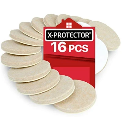 Bild av möbeltass X PROTECTOR Självhäftande set med 16st. Beige tassar Möbeltassarna Möbeltassar Möbelkuddar Golvskydd Filt Grått Furniture Felt Pads Skydda dina trägolv!