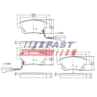Bild av FAST FT29523 Jeu de plaquettes frein Essieu arrière avec palpeur d&#039;usure intégré FORD: Transit Mk6 Van, Сamion à Plateau/Сhâssis