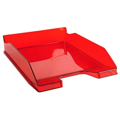 Bild av Exacompta Ref 113224D 1 COMBO MIDI brevfack mått 34 x 25 6,5 cm För A4 + dokument Färg transparent karminröd Glansig Levereras med etiketthållare