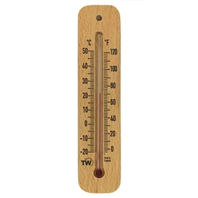 Bild av Thermometer World Traditionell rumstermometer i trä för att mäta rumstemperatur kan användas inomhus eller utomhus och är idealisk hem, kontor, trädgård, växthus garage