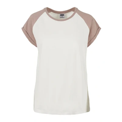 Bild av Urban Classics Contrast Raglan Tshirt med print, Storlek: XL, Whitesand/duskrose