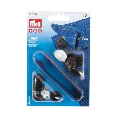 Bild av Prym 622241 sömnadsfria jeansknappar lagerkrans mässing 17 mm gammal koppar, metall