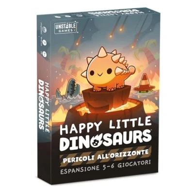 Bild av Asmodee: Happy Little Dinosaurs: Risker i horisonten, 8+ år, 26 spelare, italiensk utgåva