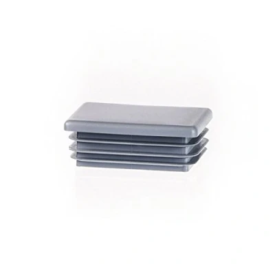 Bild av EMFA Rörpluggar 40x20 mm Grå Ändproppar Plast för Rektangulära Rör Möbeltassar Stålrör &amp; Profiler 10 stycken 4x2 cm