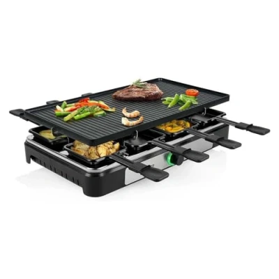 Bild av Tristar RA 2748, 1400 W, 230 V, 50 60 hz, 8 styck, 2748 Raclette 8, reversible grill plate, 8x pans, 1 metre power cord, instructions