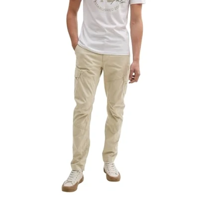Bild av TOM Tailor Denim Regular Tapered Cargobyxor, Storlek: XS, Beige abbey stone