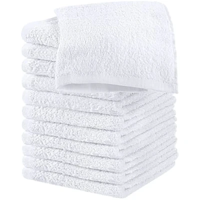 Bild av Utopia Towels Cotton tvättlappsset 100 % ringspunnen bomull, flanell ansiktsdukar av högsta kvalitet, mycket absorberande och mjuk känsla fingertoppshanddukar (12 pack, vit)