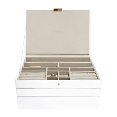 Bild av Stackers vitt &amp; roséguld supersize smyckeskrin set med 3