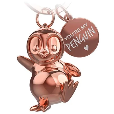 Bild av FABACH pingvin nyckelring Breezy lyckobringare presenter flickvän eller vän partner present kärlek till födelsedag, årsdag gravyr You&#039;re my penguin, Roséguld (glänsande),