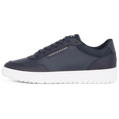 Bild av TOMMY HILFIGER TH BASKET CORE LTH PINPERF låg topp, BLÅ (ökenhimmel), 6,5 UK, Blå ökenhimmel, 40 EU