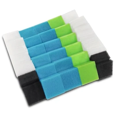 Bild av LTWHOME Kompatibel med ett Värdepaket av Fina Filter, Kol Grova Nitrat Filter och Polyfilter Passande för Juwel Compact/BioFlow 3.0/ M (74 st)