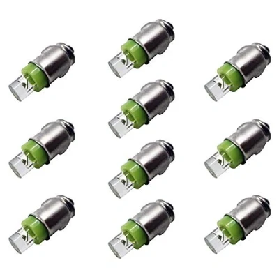 Bild av Ruiandsion Ba7s bil led glödlampa grön instrumentbräda varningsmätare ljusbrytare 12 V glödlampor negativ jord GLB281 LLB281 (negativ på glödlampans sida) x10 (grön)