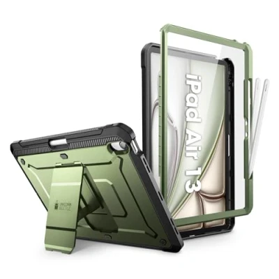 Bild av SUPCASE för iPad Air 13 tums fodral M2 2024 med pennhållare (enhörning Beetle Pro), [inbyggt skärmskydd och stativ] [Militärt skydd] heltäckande skydd tum M2, Guldan