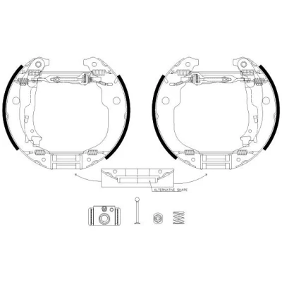 Bild av TEXTAR 84067202 Mâchoires de Frein 228 42 avec cylindre roue, élément d&#039;ajustage PEUGEOT: 207 3/5 portes, SW, CITROËN: C3 II